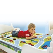 Autóút mintás gumírozott pamut lepedő