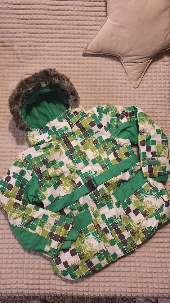 Bornino zöld kocka mintás, szőrmés Kapucnis téli kabát Bornino zöld kocka mintás, szőrmés Kapucnis téli kabát
