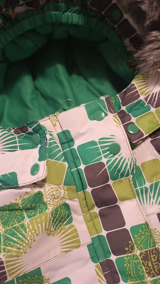 Bornino zöld kocka mintás, szőrmés Kapucnis téli kabát Bornino zöld kocka mintás, szőrmés Kapucnis téli kabát