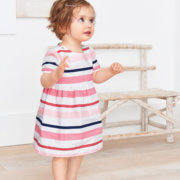 Sterntaler rózsaszín csíkos galléros nyári kislány ruha