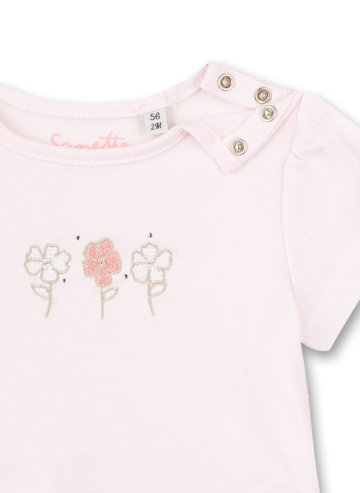 Sanetta rózsaszín virág mintás kislány poló
