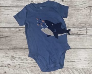 Carter's Cápa rövid ujjú body kék
