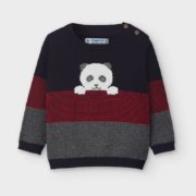 Mayoral kötött pandamacis gyapjúkeverék baba pulóver