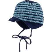 Maximo kötött fülvédős simlis kék csíkos babasapi Maximo kötött fülvédős simlis kék csíkos babasapi