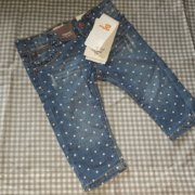 Mayoral Girl fodros zsebes pöttyös baba farmernadrág