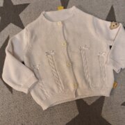 Steiff fehér masnis kislány kötött kardigán